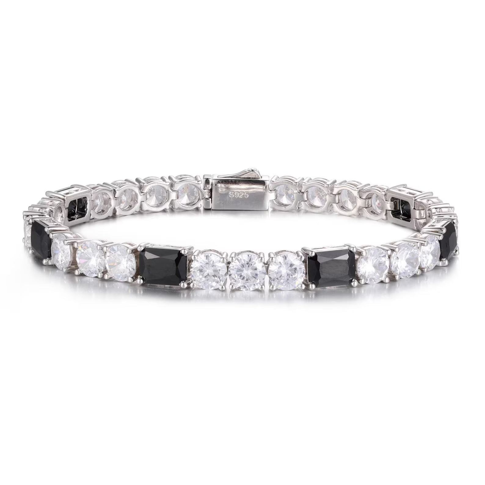 Menβs Monochrome Elite Alternating Tennis Bracelet