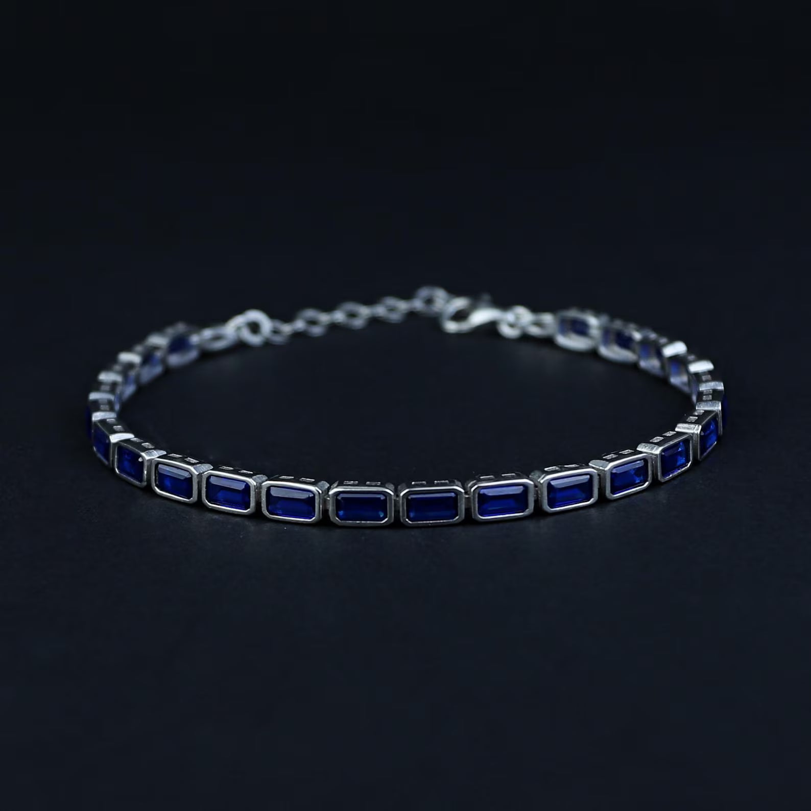 Cobalt Baguette Tennis Bracelet