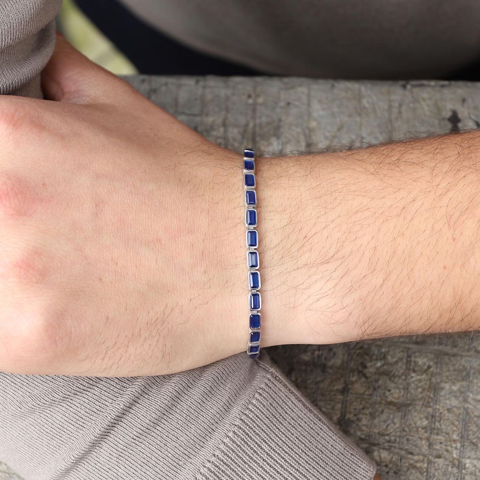 Cobalt Baguette Tennis Bracelet