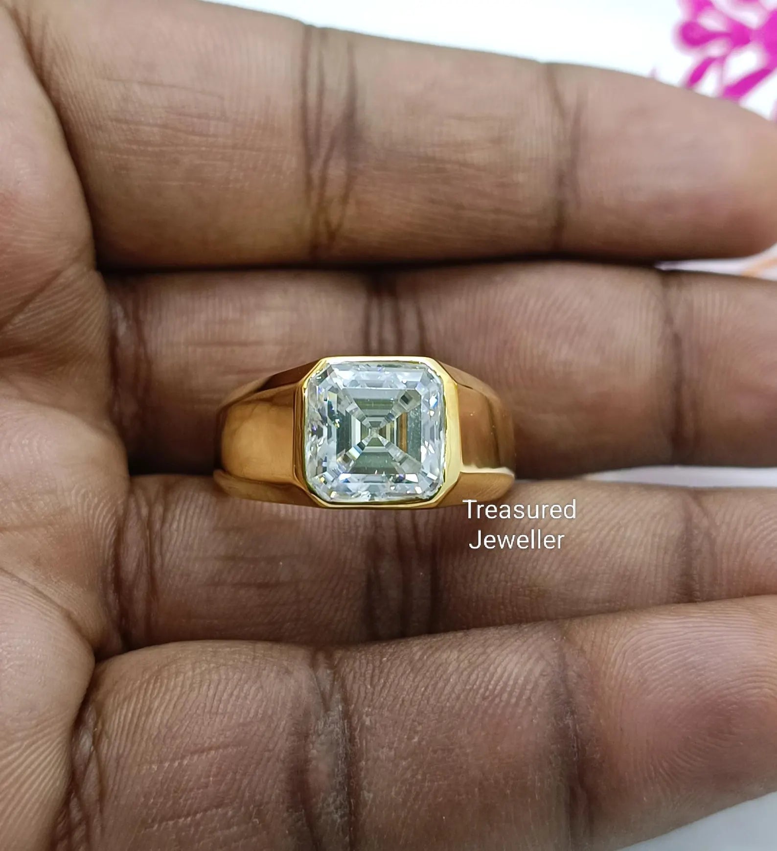 Menβs Bold Emerald Cut Solitaire Ring