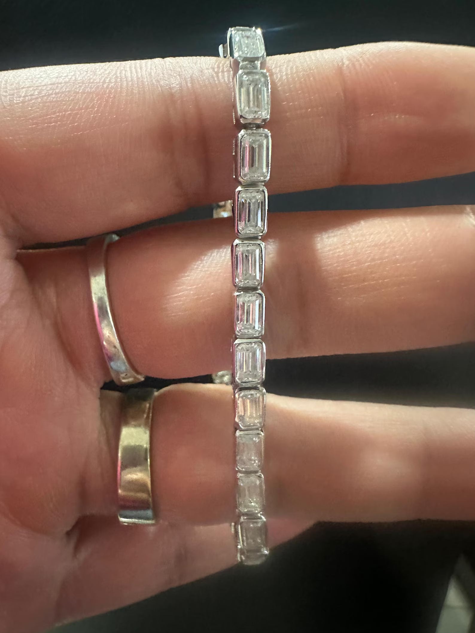 Elite Emerald-Cut Bezel Tennis Bracelet