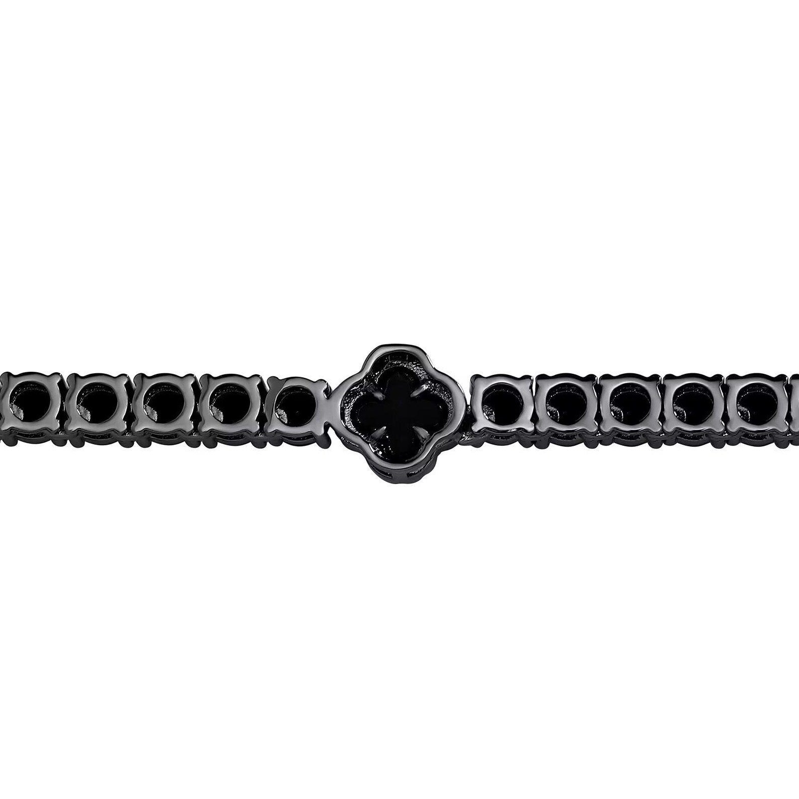 Onyx Clover Tennis Bracelet