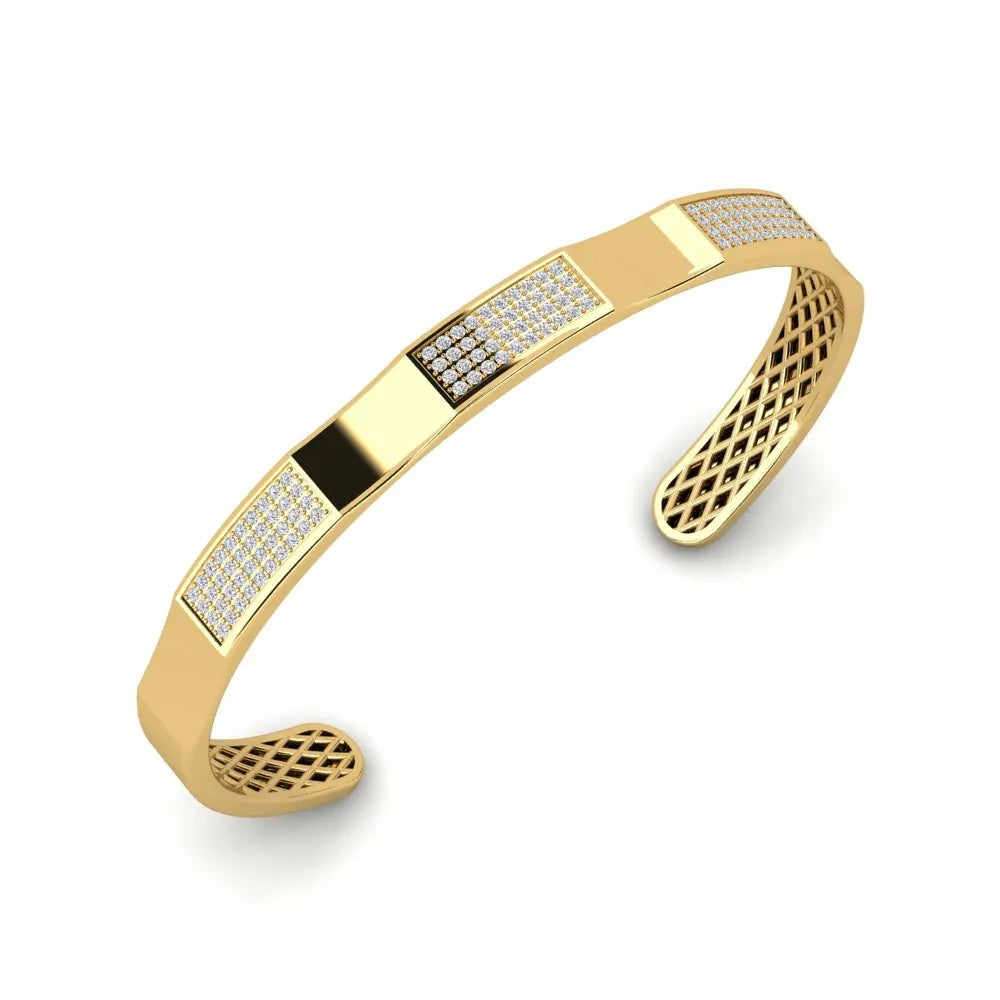 Onyx Edge Black Enamel PavΓ© Cuff