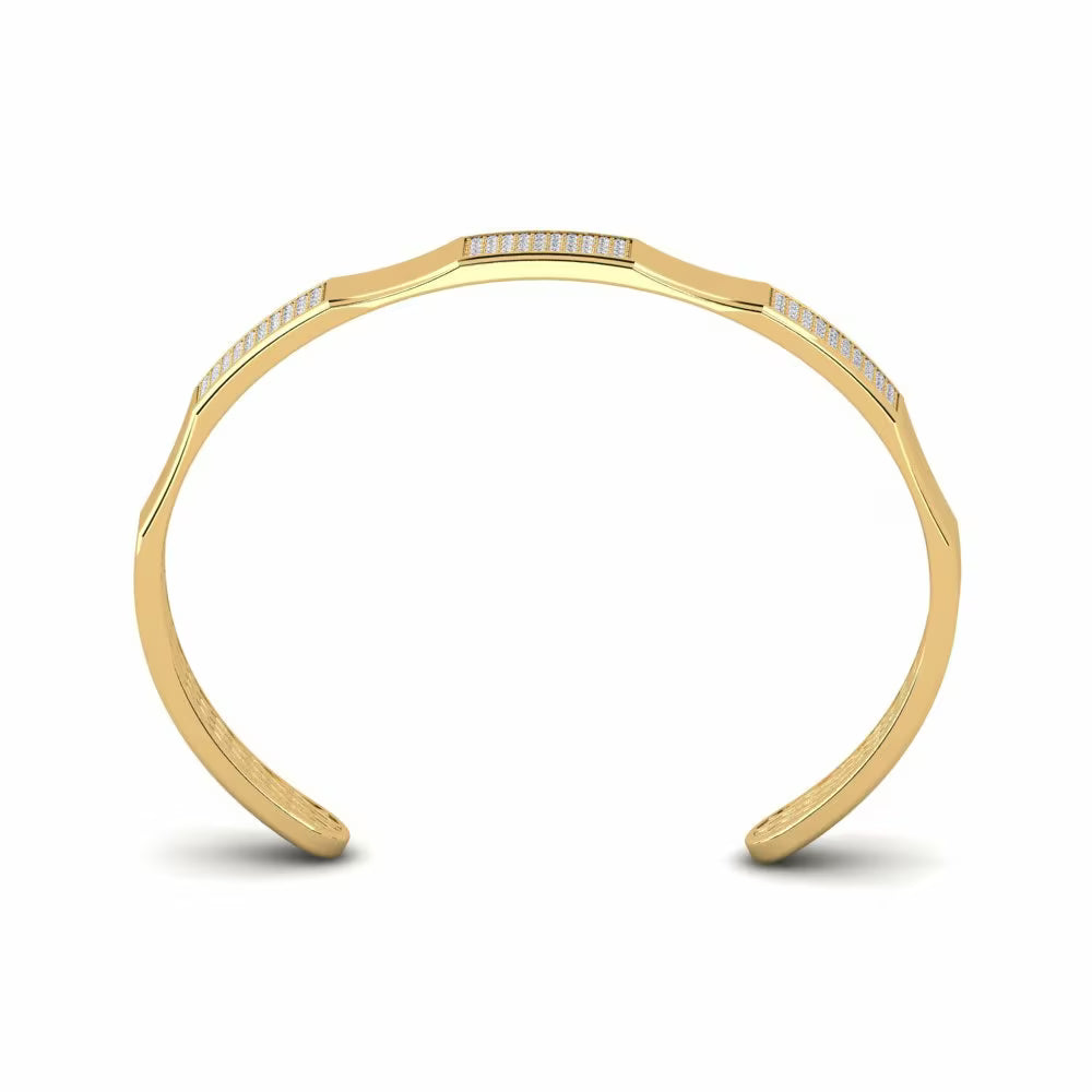 Onyx Edge Black Enamel PavΓ© Cuff