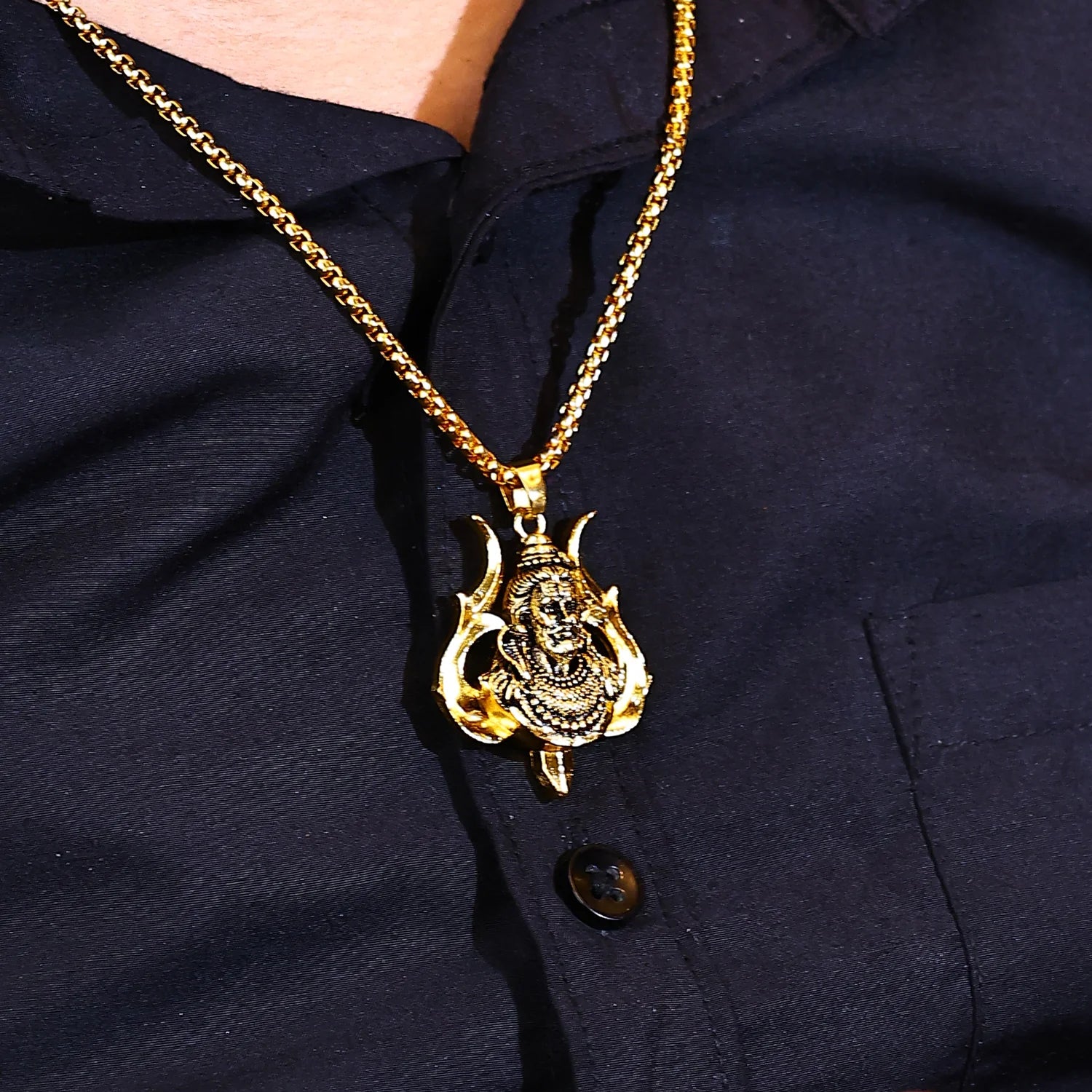 Plated Mahadev Trio Pendant