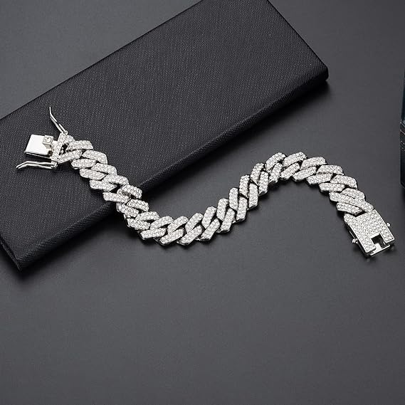 Iced Out Cuban Link Diamond Bracelet