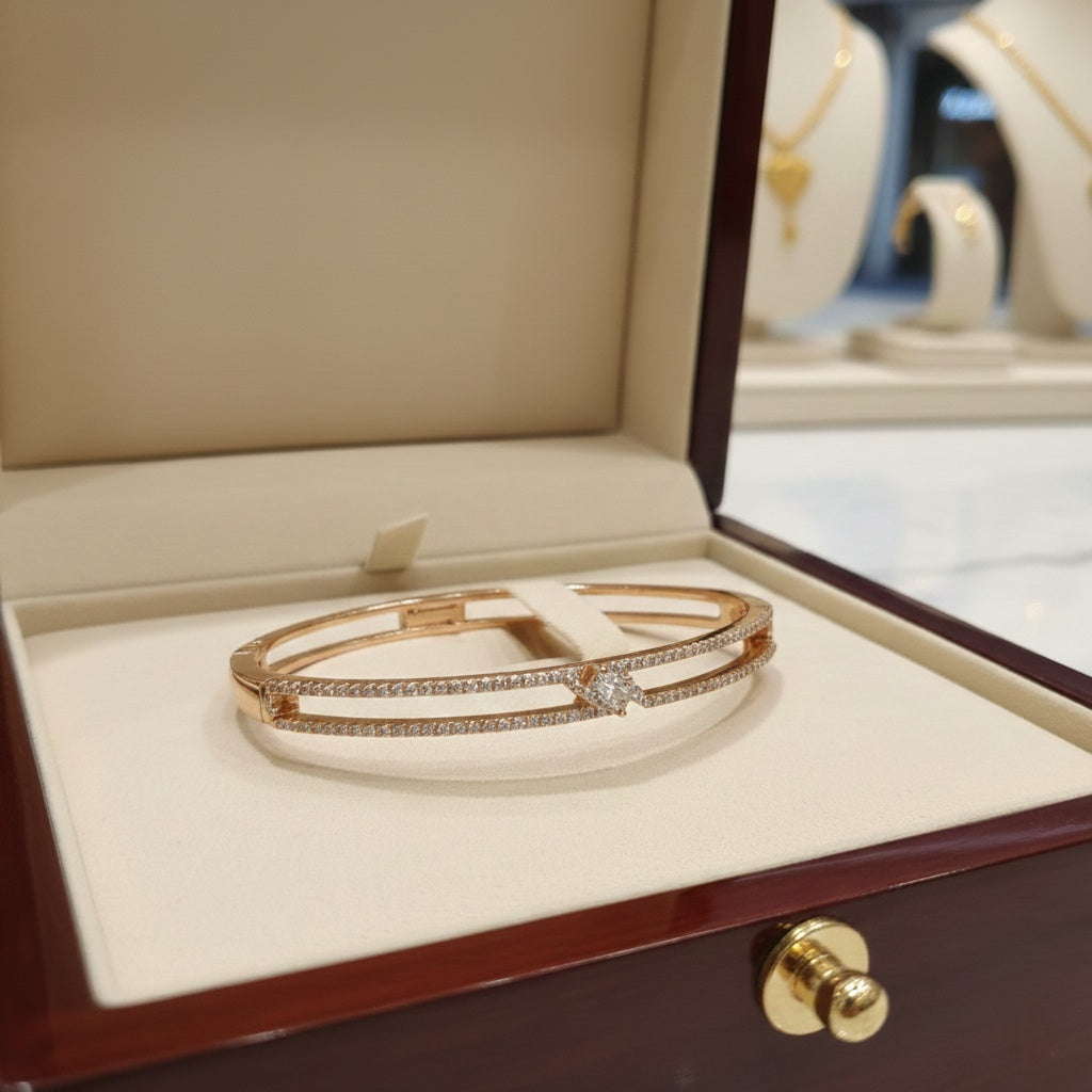 Rose Gold Sparkling Tennis Bracelet