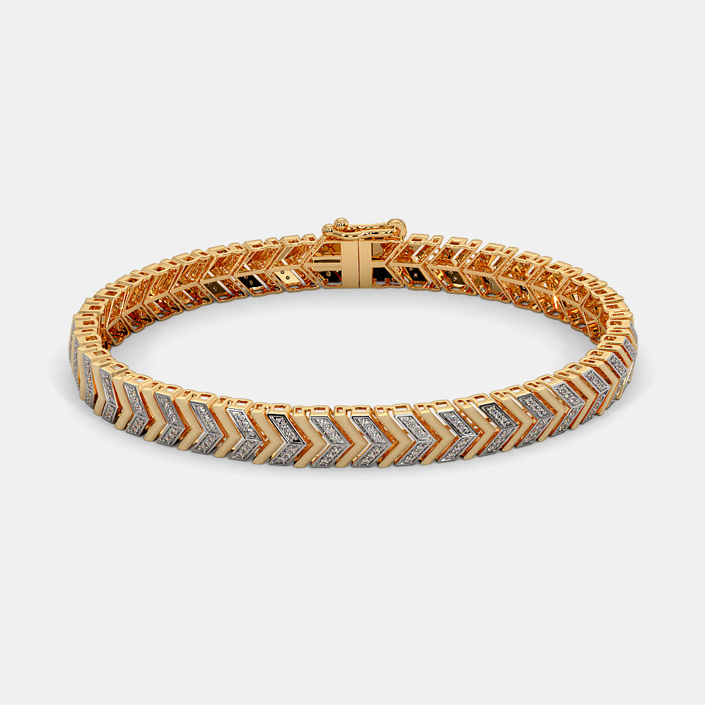 Vanguard Chevron Link Pavé Bracelet