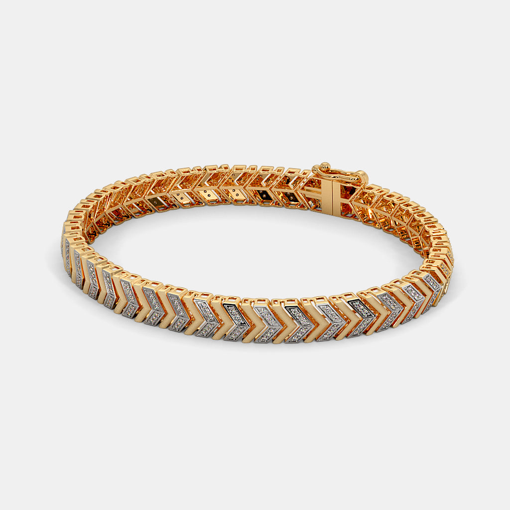 Vanguard Chevron Link Pavé Bracelet