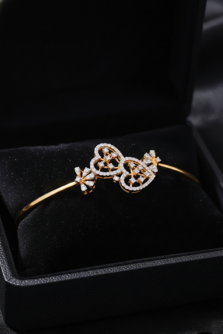 Heart-to-Heart Filigree Bangle