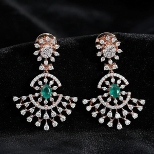 Emerald Radiance Fan Earrings