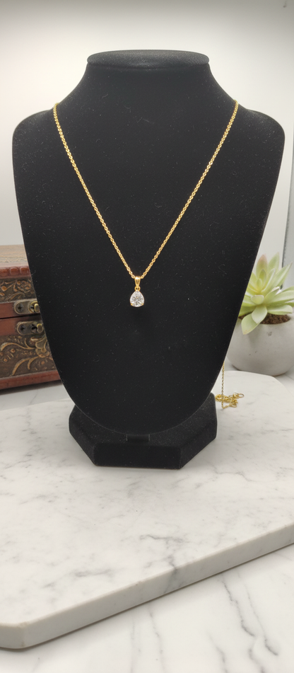 Solitaire Teardrop Pendant