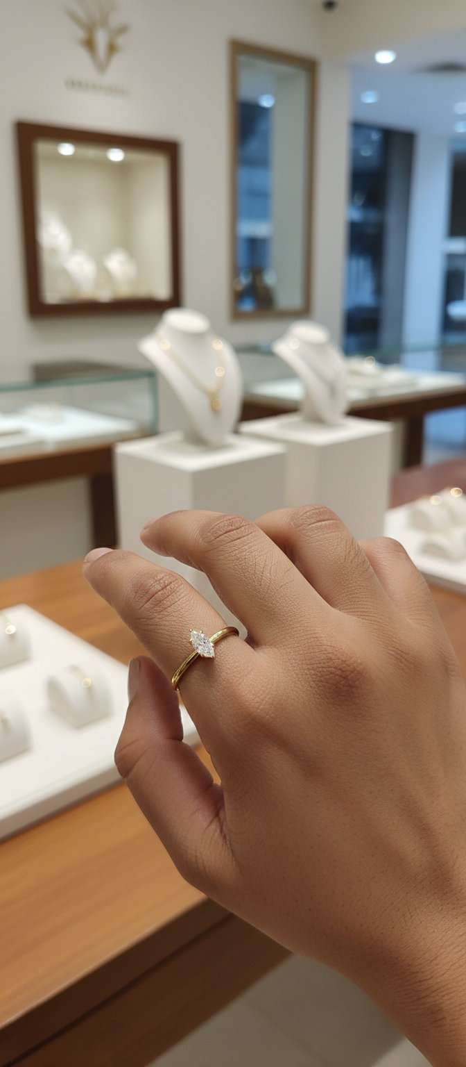 Marquise Cut Diamond Solitaire Ring