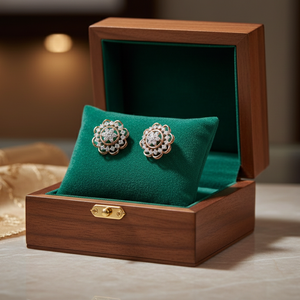 Rose Gold Floral Star Stud Earrings