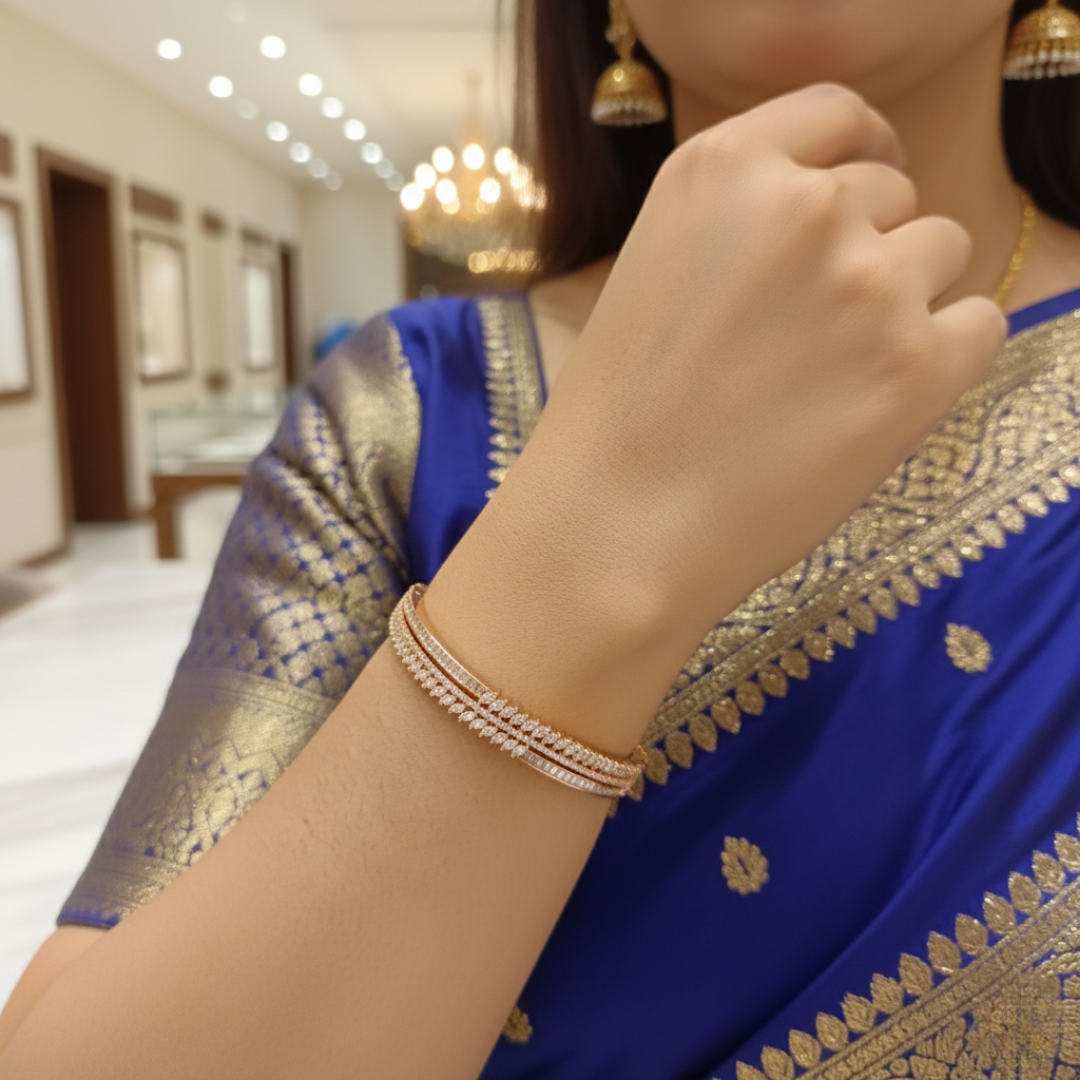 Regal Rose Gold Bridal Bangles