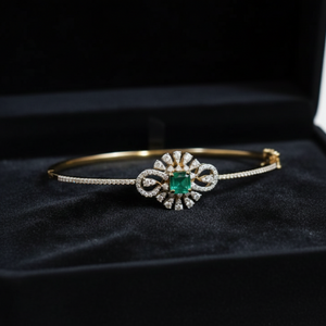 Emerald Radiance Filigree Bracelet