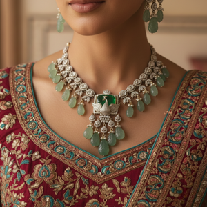 Eternal Bloom Polki Necklace & Stud Set