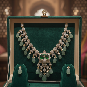 Eternal Bloom Polki Necklace & Stud Set