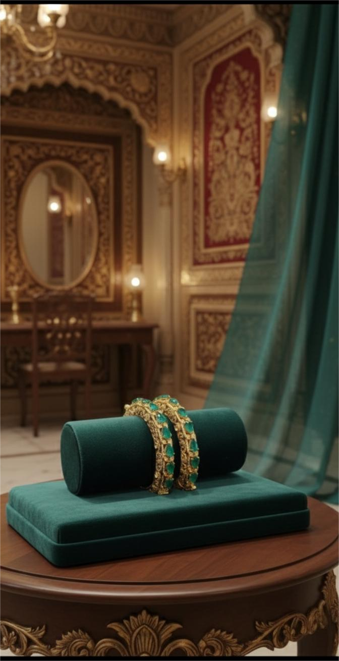 Imperial Emerald Heritage Bangles
