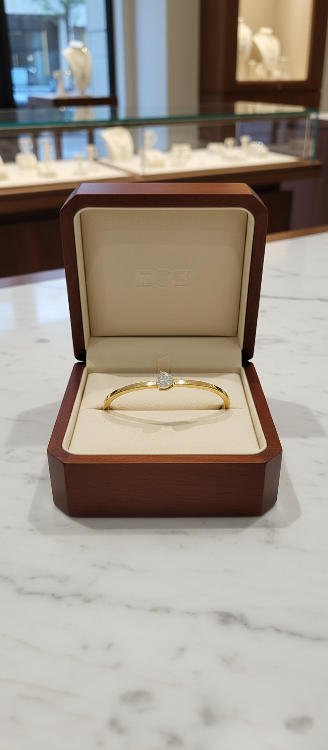 Geometric Glitz Open Bangle