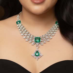 Imperial Emerald & Diamond Statement Necklace