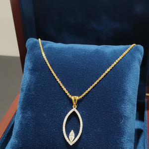 Marquise Open Halo Diamond Necklace