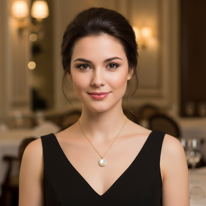 Gold Cushion-Cut Halo Necklace