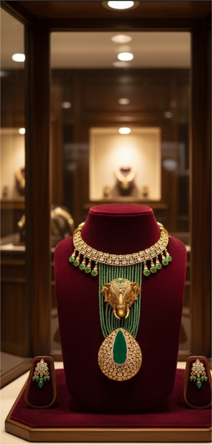 22K Gold Imperial Ganesha Necklace