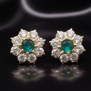 Emerald Blossom Studs