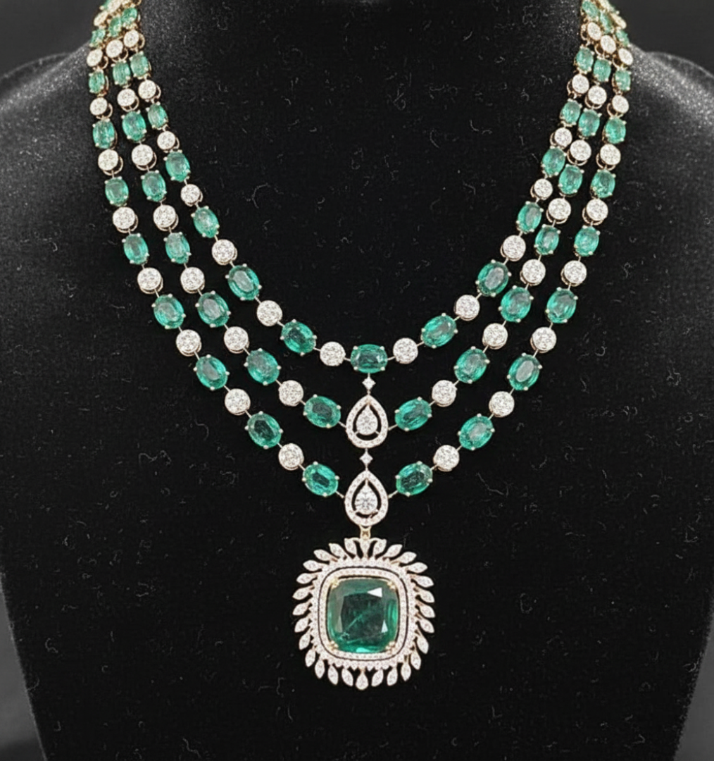 Triple Tier Emerald Empress Mala
