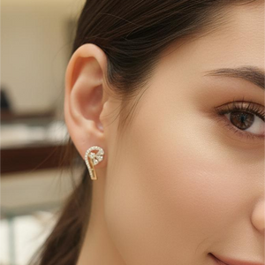 18K Gold Floral Swirl Studs