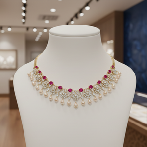 Royal Ruby & Pearl Heritage Necklace