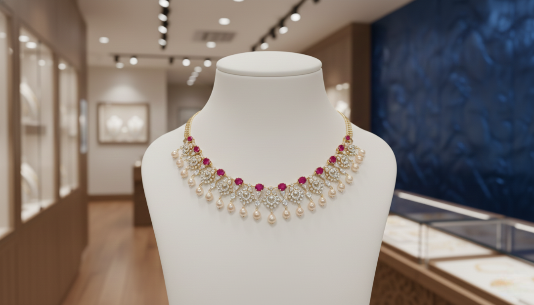 Royal Ruby & Pearl Heritage Necklace