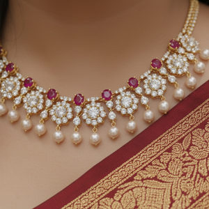 Royal Ruby & Pearl Heritage Necklace