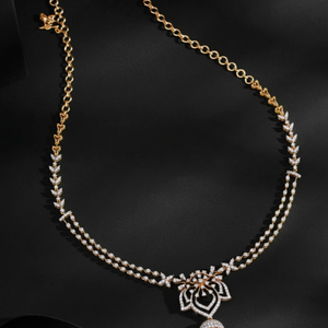 Rose Gold Floral Lace Diamond Necklace