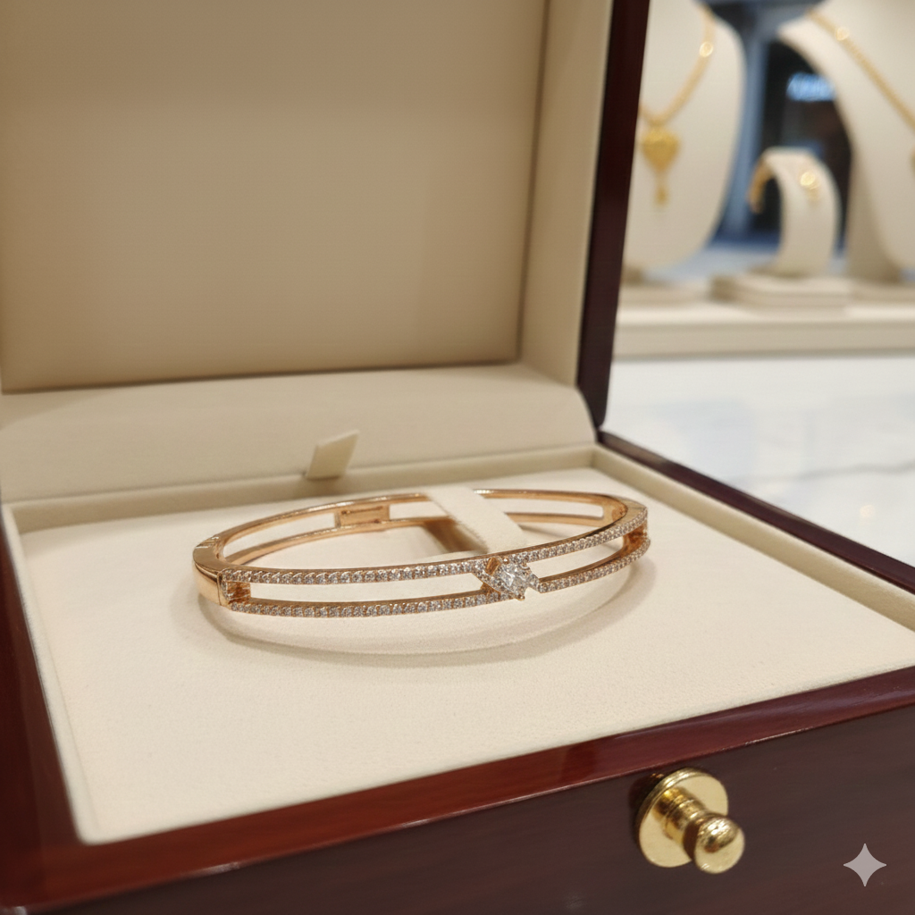 Rose Gold Sparkling Tennis Bracelet