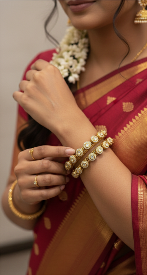 22K Gold Traditional Royal Kada Bangles