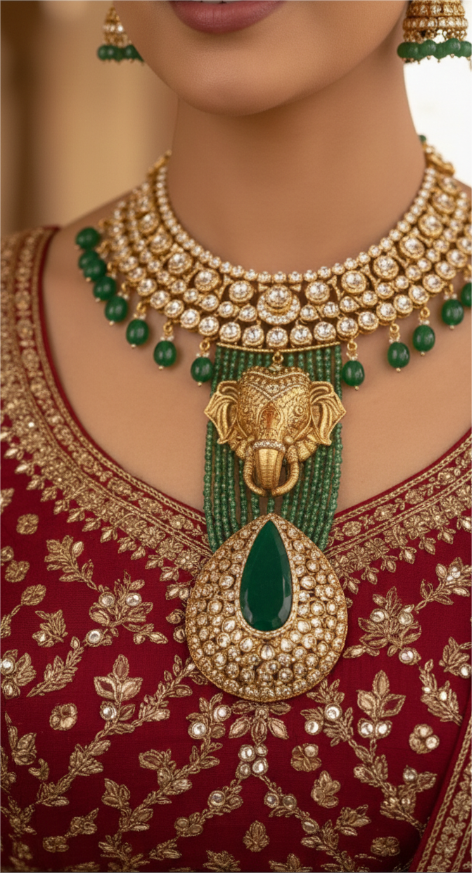 22K Gold Imperial Ganesha Necklace