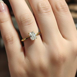 18K Gold Radiant-Cut Solitaire Ring