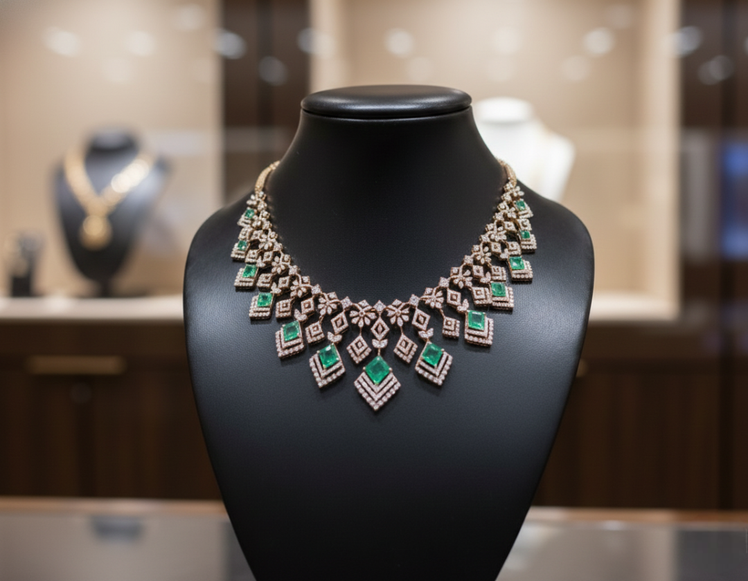 Imperial Emerald Lattice Necklace