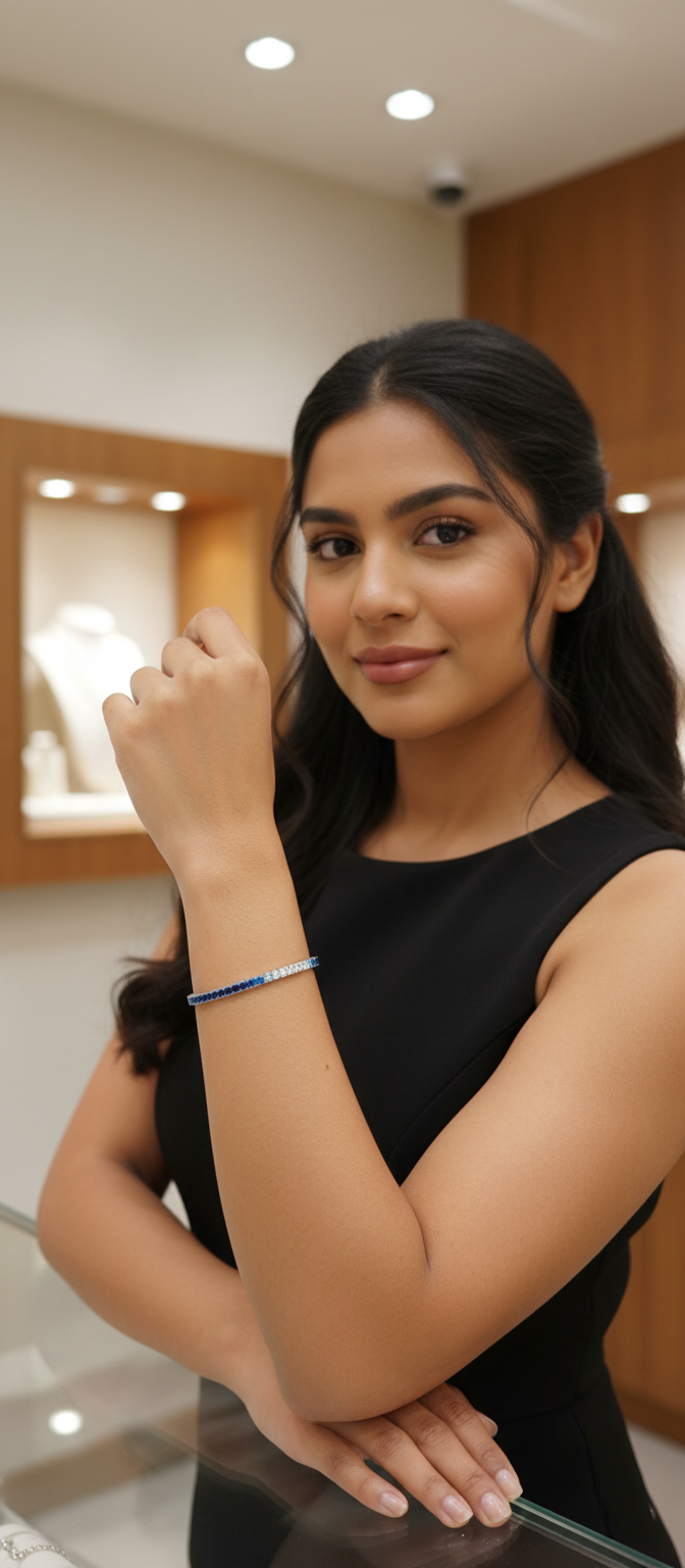 Azure Ombré Tennis Bracelet