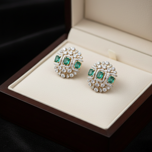 Emerald & Diamond Radiance Studs