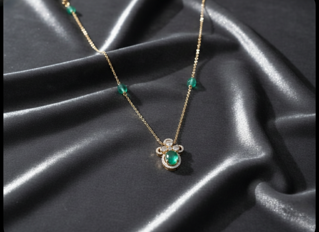 Vintage Floral Lace Diamond Pendant in Rose Gold