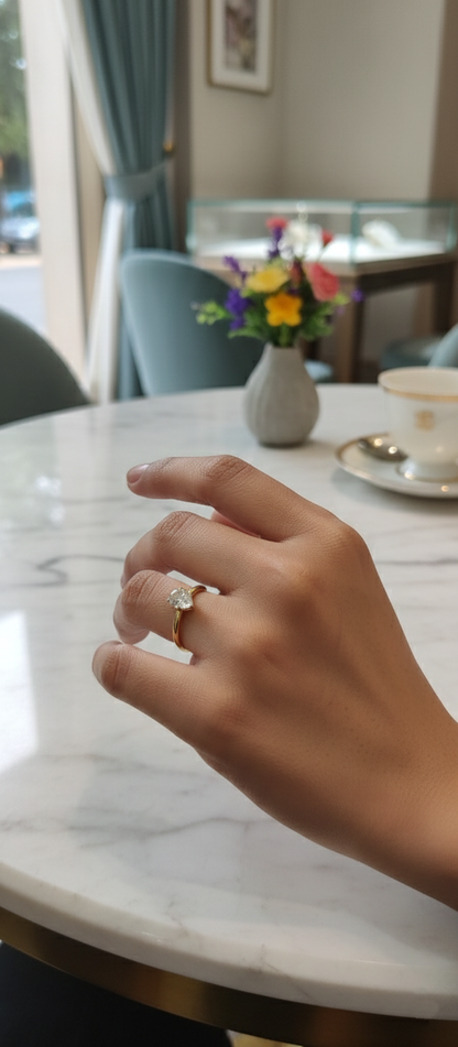 Pear Cut Diamond Solitaire Ring