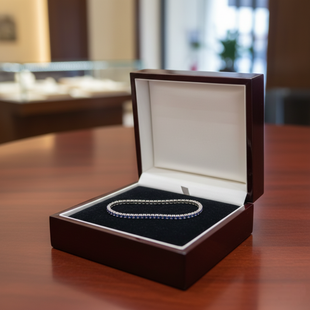 Silver Midnight Sapphire Tennis Bracelet