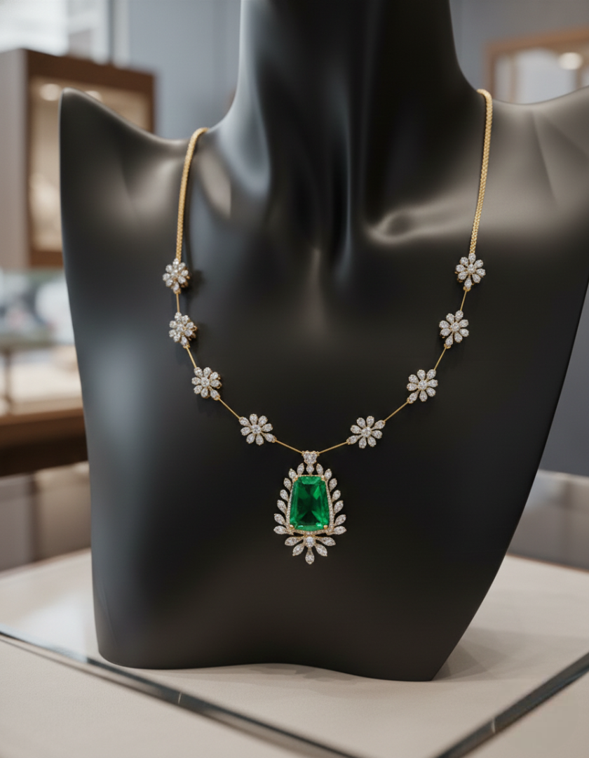 Enchanted Garden Emerald Statement Necklace