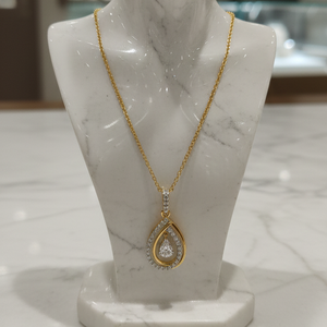 Teardrop Double Halo Necklace