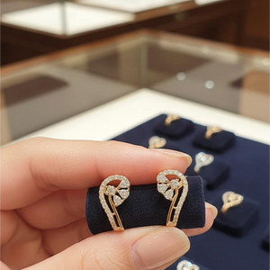 18K Gold Floral Swirl Studs