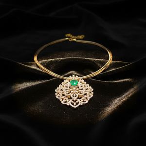 Regal Emerald Filigree Pendant