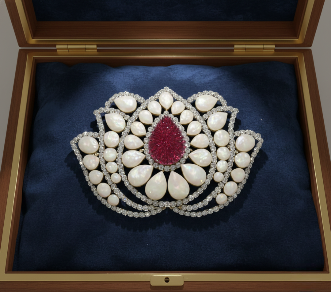 Heritage Ruby Lotus Pendant